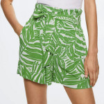 Women Green Tropical Printed High-Rise Shorts