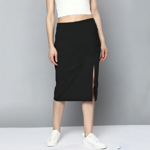 http://342977.6veg5luws.asia/products/women-black-pure-cotton-solid-ruched-straight-skirt