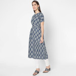 Women Blue Ethnic Motifs Printed Kurta