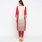 Women Pink Geometric Kurta