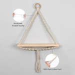 Beige Triangle Macrame Wall Hanging Shelf