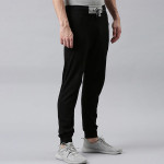 Men Black Solid Organic Cotton Track Pants