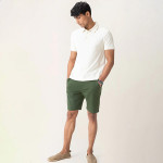 Men Green 4way Stretch Chino Shorts