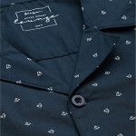 Men Navy Blue & White Printed Pure Cotton Night suit