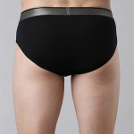 Men Black Solid Cotton Basic Briefs