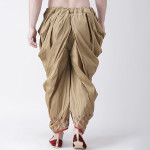 Men Beige & Red Printed Dupion Silk Dhoti Pants