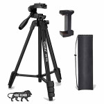 Osaka OS 550 Tripod 55 Inches (140 cm) with Mobile Holder and Carry Case for Smartphone & DSLR Camera Portable Lightweight Aluminium Tripod