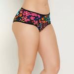 "Women Black Printed Hipster Briefs "